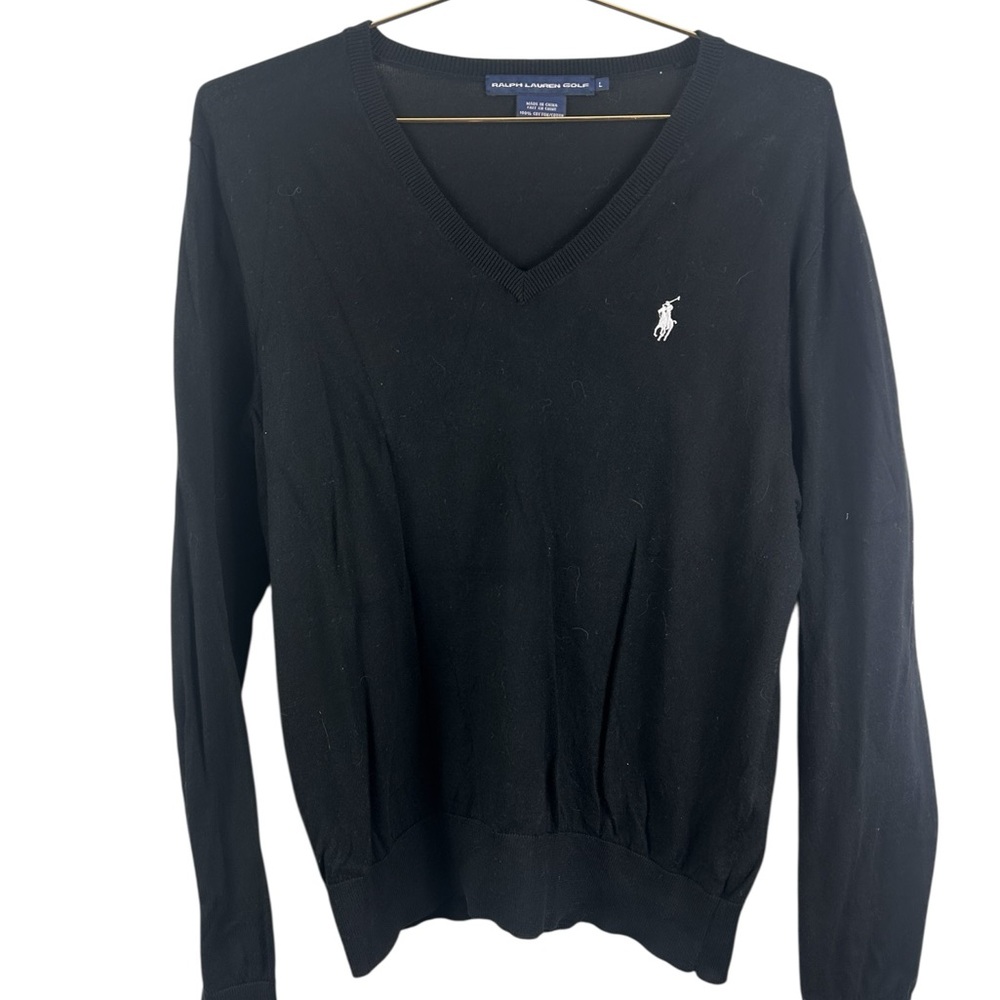 Ralph Lauren Golf Black V-Neck Sweater
